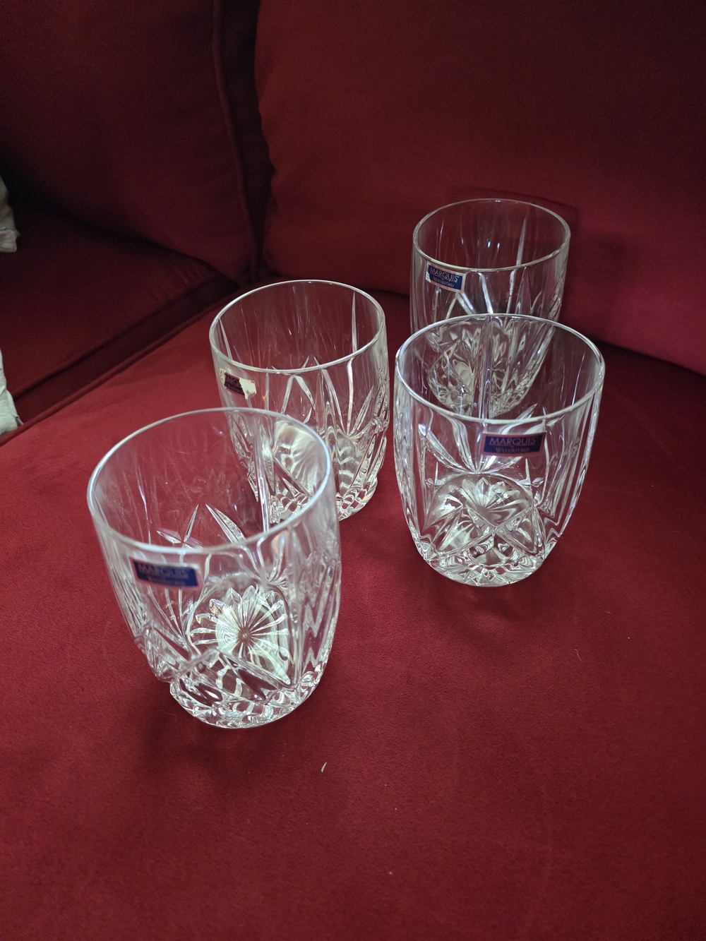 Waterford Crystal Clear Cut Glass Tumblers in Transparent Crystal - Set of 4